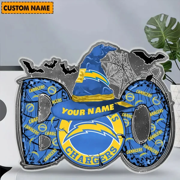 Los Angeles Chargers NFL Boo Spooky Season Personalized Acrylic Block Plaque For Fan - Limited Edition SPTFTAB137 - Image 2