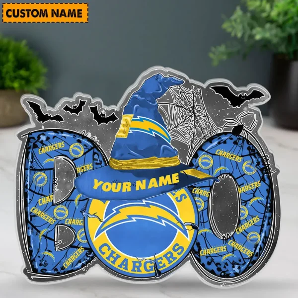 Los Angeles Chargers NFL Boo Spooky Season Personalized Acrylic Block Plaque For Fan - Limited Edition SPTFTAB137 - Image 3