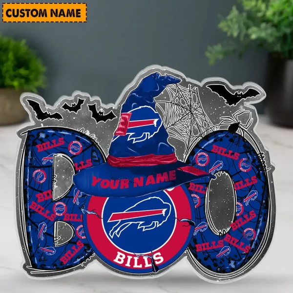 Buffalo Bills NFL Boo Spooky Season Personalized Acrylic Block Plaque For Fan - Limited Edition SPTFTAB139 - Image 3