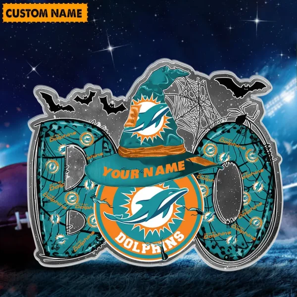 Miami Dolphins NFL Boo Spooky Season Personalized Acrylic Block Plaque For Fan - Limited Edition SPTFTAB141