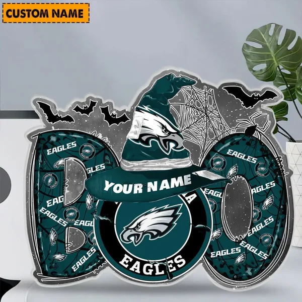 Philadelphia Eagles NFL Boo Spooky Season Personalized Acrylic Block Plaque For Fan - Limited Edition SPTFTAB142 - Image 2