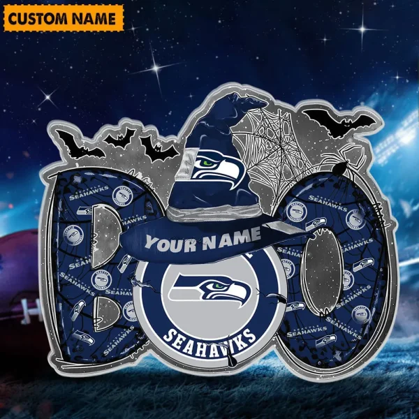 Seattle Seahawks NFL Boo Spooky Season Personalized Acrylic Block Plaque For Fan - Limited Edition SPTFTAB143