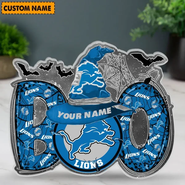 Detroit Lions NFL Boo Spooky Season Personalized Acrylic Block Plaque For Fan - Limited Edition SPTFTAB144 - Image 3
