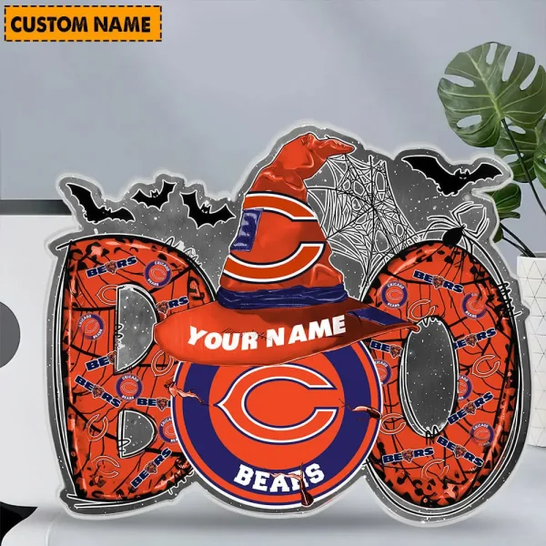 Chicago Bears NFL Boo Spooky Season Personalized Acrylic Block Plaque For Fan - Limited Edition SPTFTAB146 - Image 2