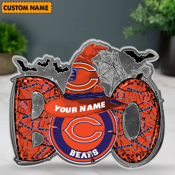 Chicago Bears NFL Boo Spooky Season Personalized Acrylic Block Plaque For Fan - Limited Edition SPTFTAB146 - Image 3