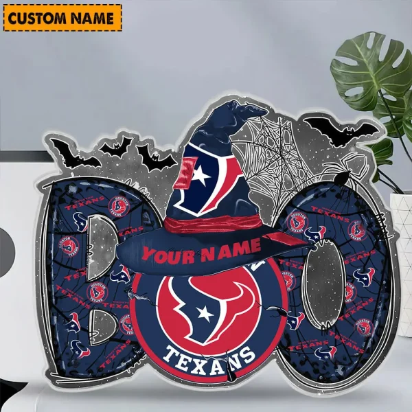 Houston Texans NFL Boo Spooky Season Personalized Acrylic Block Plaque For Fan - Limited Edition SPTFTAB147 - Image 2