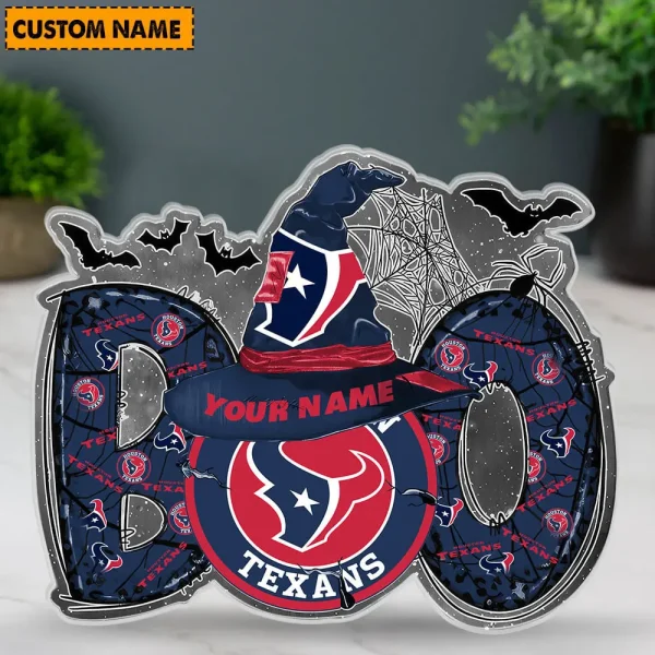 Houston Texans NFL Boo Spooky Season Personalized Acrylic Block Plaque For Fan - Limited Edition SPTFTAB147 - Image 3