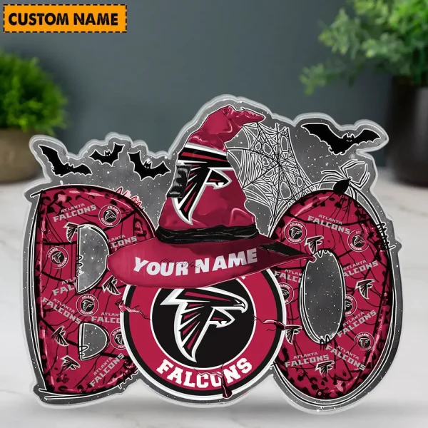 Atlanta Falcons NFL Boo Spooky Season Personalized Acrylic Block Plaque For Fan - Limited Edition SPTFTAB148 - Image 3
