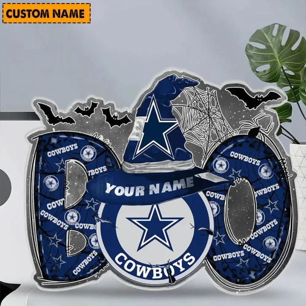 Dallas Cowboys NFL Boo Spooky Season Personalized Acrylic Block Plaque For Fan - Limited Edition SPTFTAB151 - Image 2
