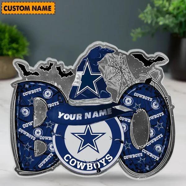 Dallas Cowboys NFL Boo Spooky Season Personalized Acrylic Block Plaque For Fan - Limited Edition SPTFTAB151 - Image 3