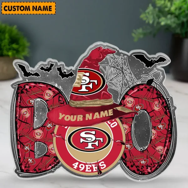San Francisco 49ers NFL Boo Spooky Season Personalized Acrylic Block Plaque For Fan - Limited Edition SPTFTAB152 - Image 3