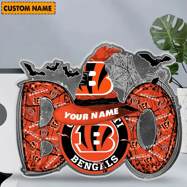 Cincinnati Bengals NFL Boo Spooky Season Personalized Acrylic Block Plaque For Fan - Limited Edition SPTFTAB153 - Image 3