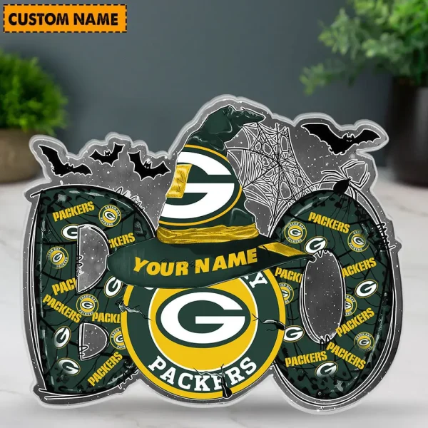 Green Bay Packers NFL Boo Spooky Season Personalized Acrylic Block Plaque For Fan - Limited Edition SPTFTAB154 - Image 3