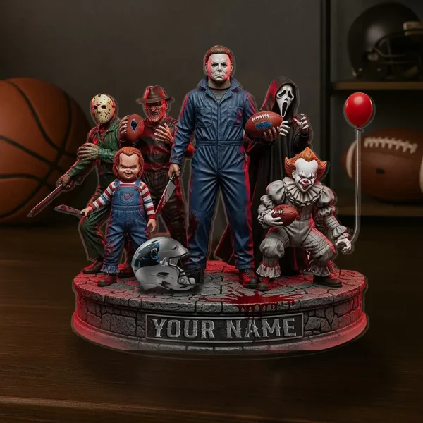 Carolina Panthers Horror Movie Fan NFL Personalized Acrylic Block Plaque Halloween Gift For Fan - Limited Edition SPTFTAB187 - Image 3