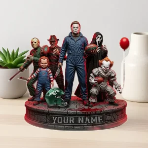 Alternative view of New York Jets Horror Movie Fan NFL Personalized Acrylic Block Plaque Halloween Gift For Fan - Limited Edition SPTFTAB193