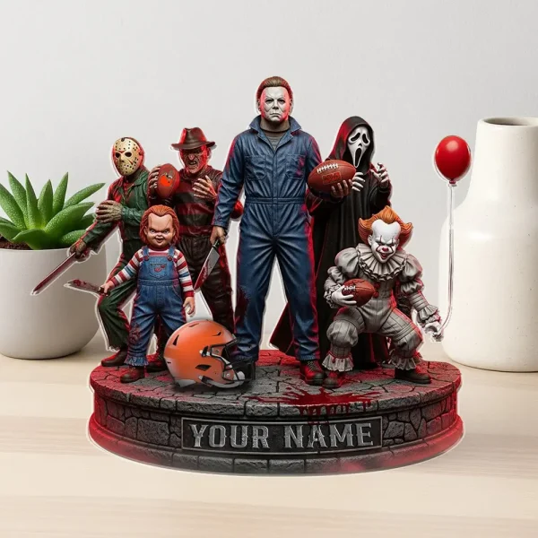 Cleveland Browns Horror Movie Fan NFL Personalized Acrylic Block Plaque Halloween Gift For Fan - Limited Edition SPTFTAB194 - Image 2
