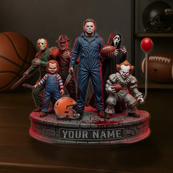 Cleveland Browns Horror Movie Fan NFL Personalized Acrylic Block Plaque Halloween Gift For Fan - Limited Edition SPTFTAB194 - Image 3