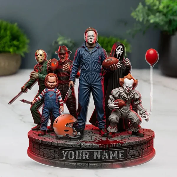 Cleveland Browns Horror Movie Fan NFL Personalized Acrylic Block Plaque Halloween Gift For Fan - Limited Edition SPTFTAB194 - Image 4