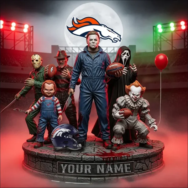 Denver Broncos Horror Movie Fan NFL Personalized Acrylic Block Plaque Halloween Gift For Fan - Limited Edition SPTFTAB195