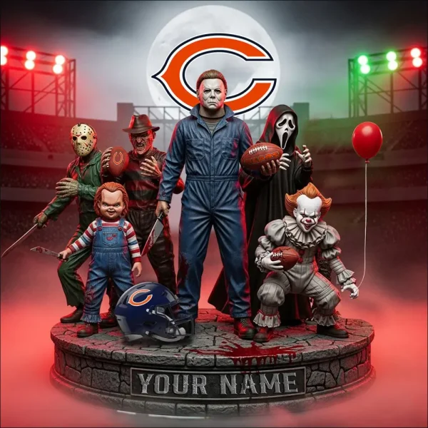 Chicago Bears Horror Movie Fan NFL Personalized Acrylic Block Plaque Halloween Gift For Fan - Limited Edition SPTFTAB196