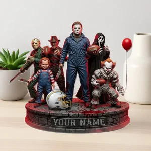Alternative view of Los Angeles Chargers Horror Movie Fan NFL Personalized Acrylic Block Plaque Halloween Gift For Fan - Limited Edition SPTFTAB201