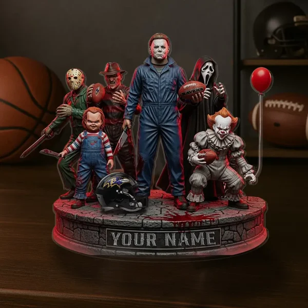 Baltimore Ravens Horror Movie Fan NFL Personalized Acrylic Block Plaque Halloween Gift For Fan - Limited Edition SPTFTAB203 - Image 3