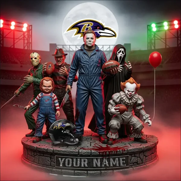 Baltimore Ravens Horror Movie Fan NFL Personalized Acrylic Block Plaque Halloween Gift For Fan - Limited Edition SPTFTAB203
