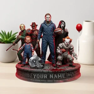 Alternative view of Las Vegas Raiders Horror Movie Fan NFL Personalized Acrylic Block Plaque Halloween Gift For Fan - Limited Edition SPTFTAB208