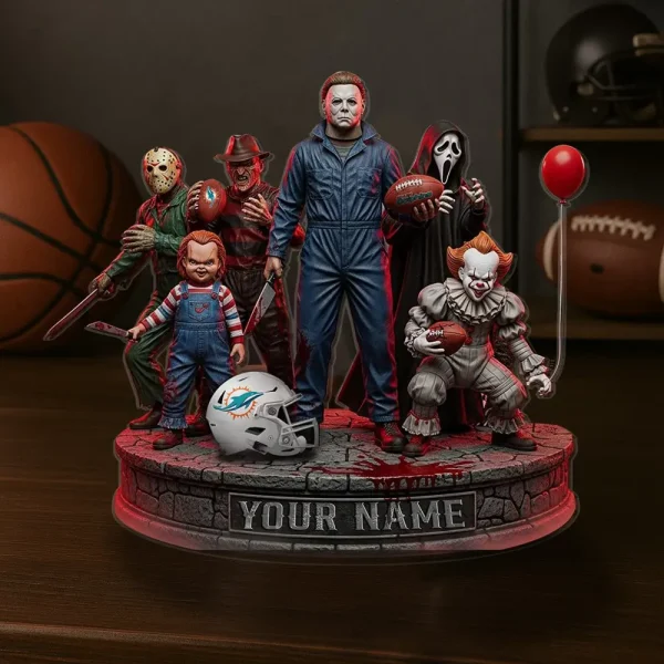 Miami Dolphins Horror Movie Fan NFL Personalized Acrylic Block Plaque Halloween Gift For Fan - Limited Edition SPTFTAB210 - Image 3