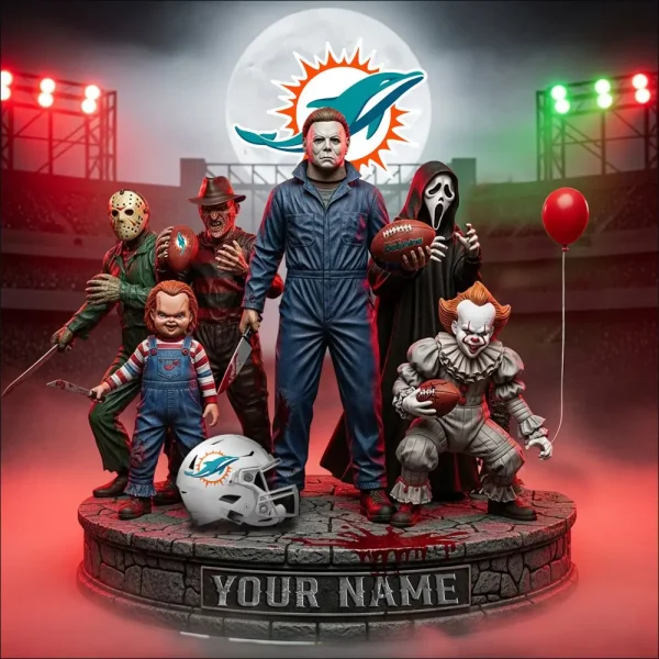 Miami Dolphins Horror Movie Fan NFL Personalized Acrylic Block Plaque Halloween Gift For Fan - Limited Edition SPTFTAB210