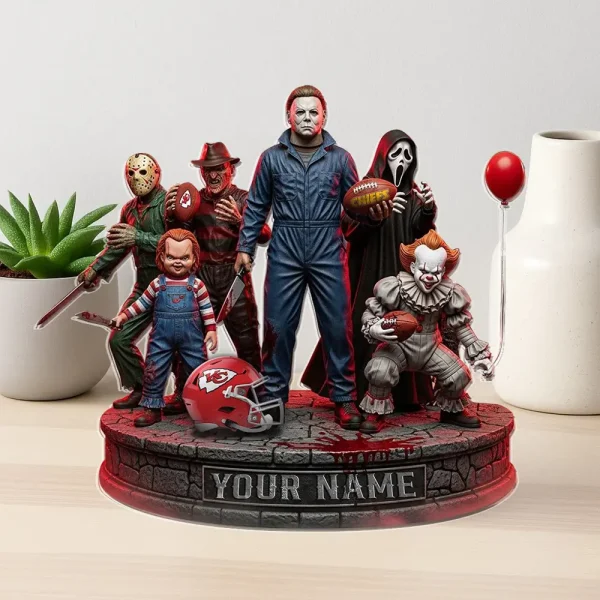 Kansas City Chiefs Horror Movie Fan NFL Personalized Acrylic Block Plaque Halloween Gift For Fan - Limited Edition SPTFTAB212 - Image 2