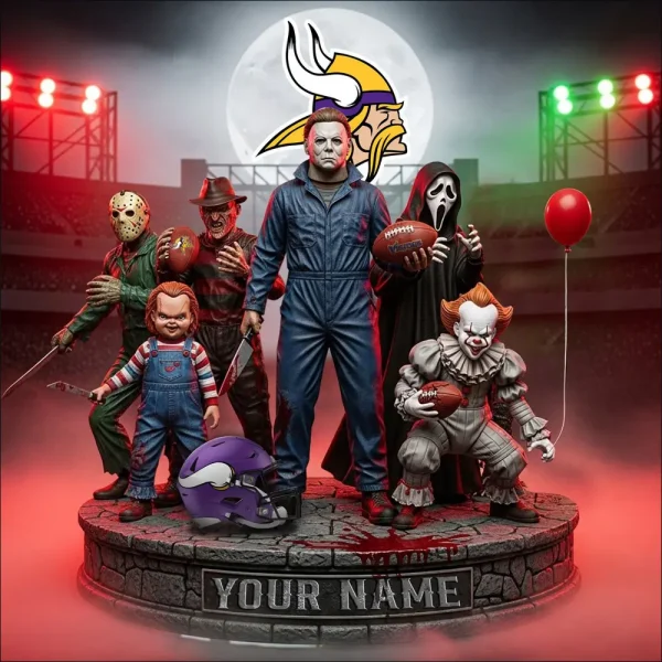 Minnesota Vikings Horror Movie Fan NFL Personalized Acrylic Block Plaque Halloween Gift For Fan - Limited Edition SPTFTAB213