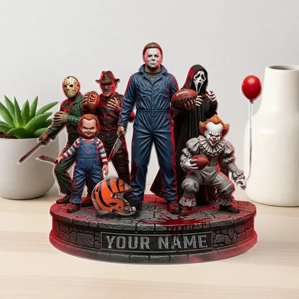 Cincinnati Bengals Horror Movie Fan NFL Personalized Acrylic Block Plaque Halloween Gift For Fan - Limited Edition SPTFTAB215 - Image 2