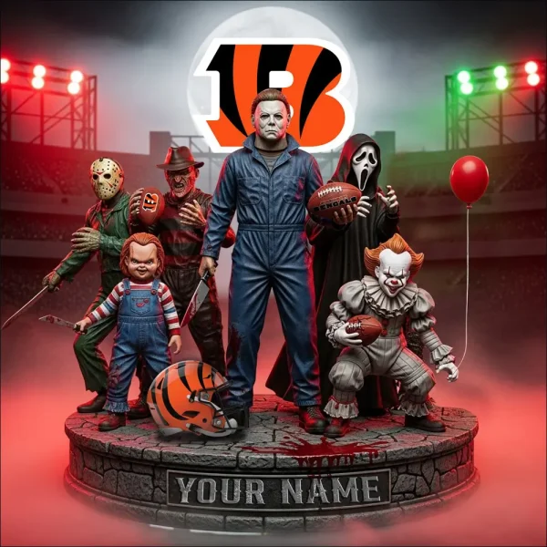 Cincinnati Bengals Horror Movie Fan NFL Personalized Acrylic Block Plaque Halloween Gift For Fan - Limited Edition SPTFTAB215
