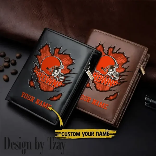 Cleveland Browns Men Wallet Pu Leather Gift Purse SPTLVW1090