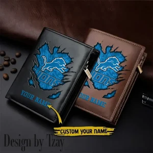 Detroit Lions Men Wallet Pu Leather Gift Purse SPTLVW1093