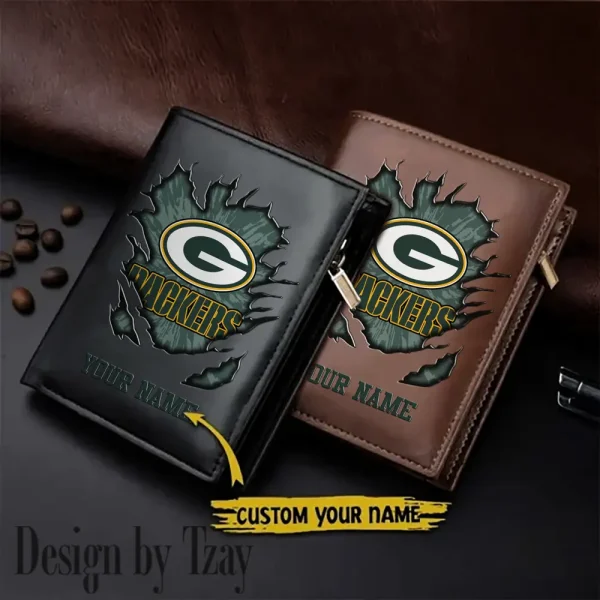 Green Bay Packers Men Wallet Pu Leather Gift Purse SPTLVW1094