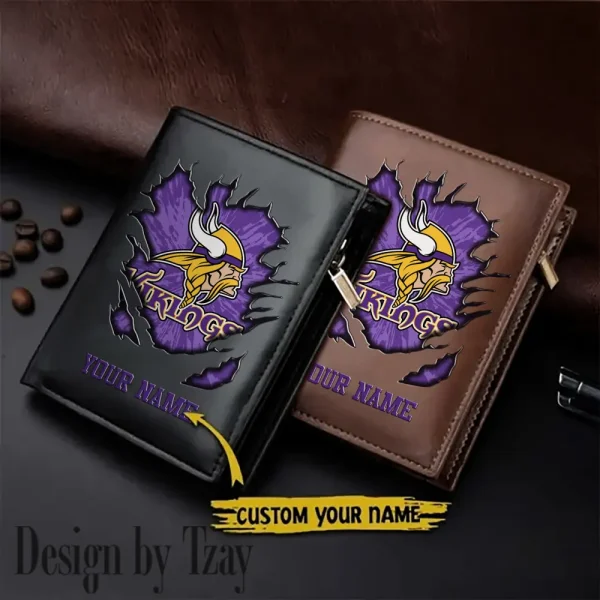 Minnesota Vikings Men Wallet Pu Leather Gift Purse SPTLVW1103