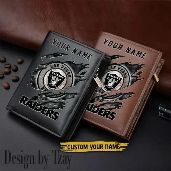 Las Vegas Raiders Men Wallet Pu Leather Gift Purse SPTLVW1163