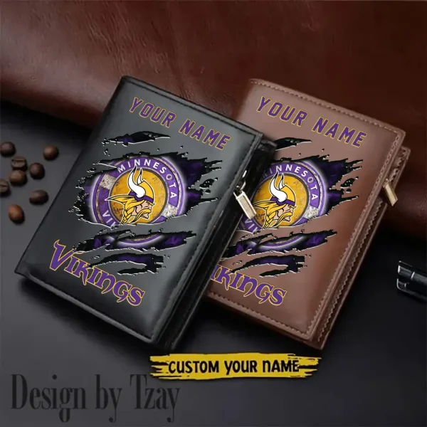 Minnesota Vikings Men Wallet Pu Leather Gift Purse SPTLVW1167