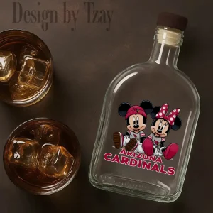Alternative view of Arizona Cardinals NFL Personalized Whiskey Bottle New 2025 SPTWHBL033