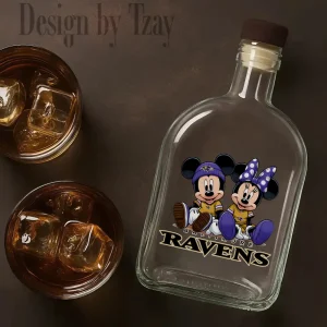 Alternative view of Baltimore Ravens NFL Personalized Whiskey Bottle New 2025 SPTWHBL035